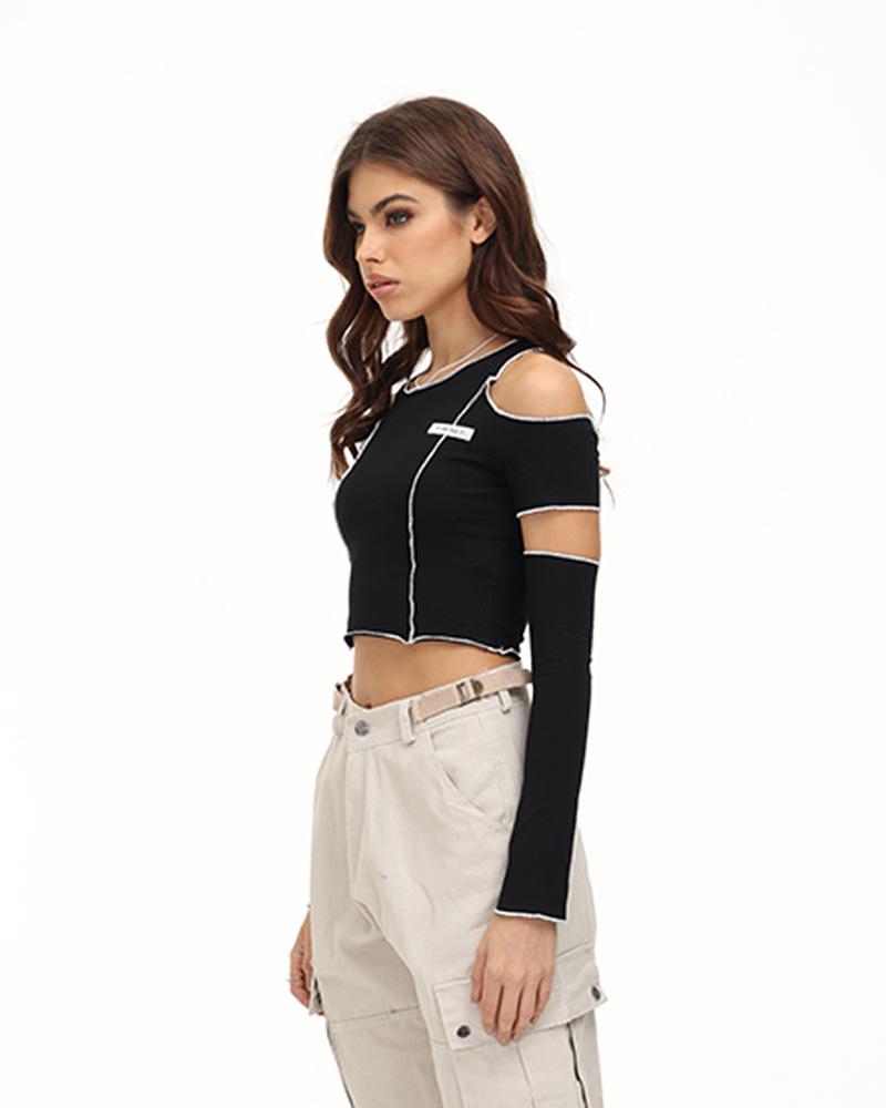 Slyphscope Cut Out Top with Sleeves