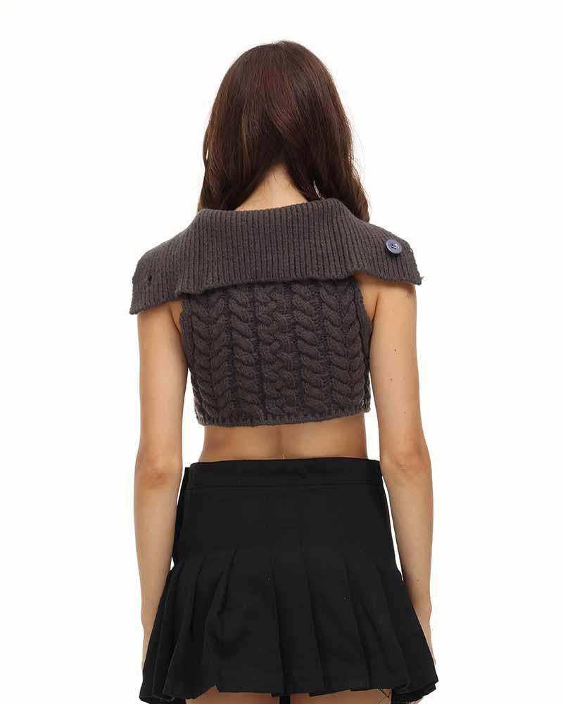 Xenia Ribbed High Neck Vest