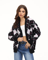 Argyle Clique Oversized Cardigan