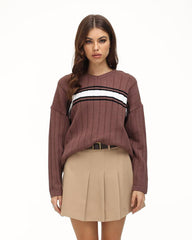 Oleander Stripe Sift Ribbed Sweater