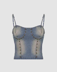 Berehynia Studded Denim Corset Top