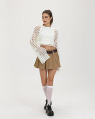 Bookworm Academic High Waisted Pleated Skirt