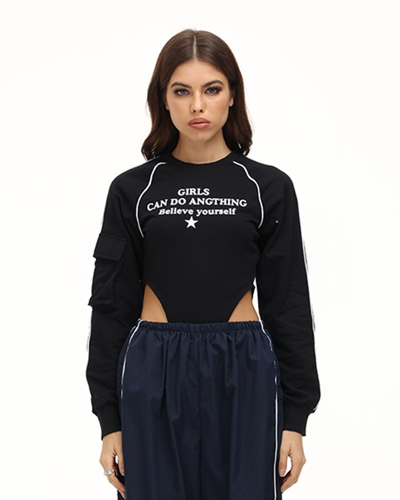 Girls Do Anything High Cut Out Top