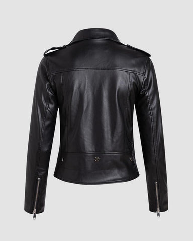 Leisurely Biker PU Leather Jacket