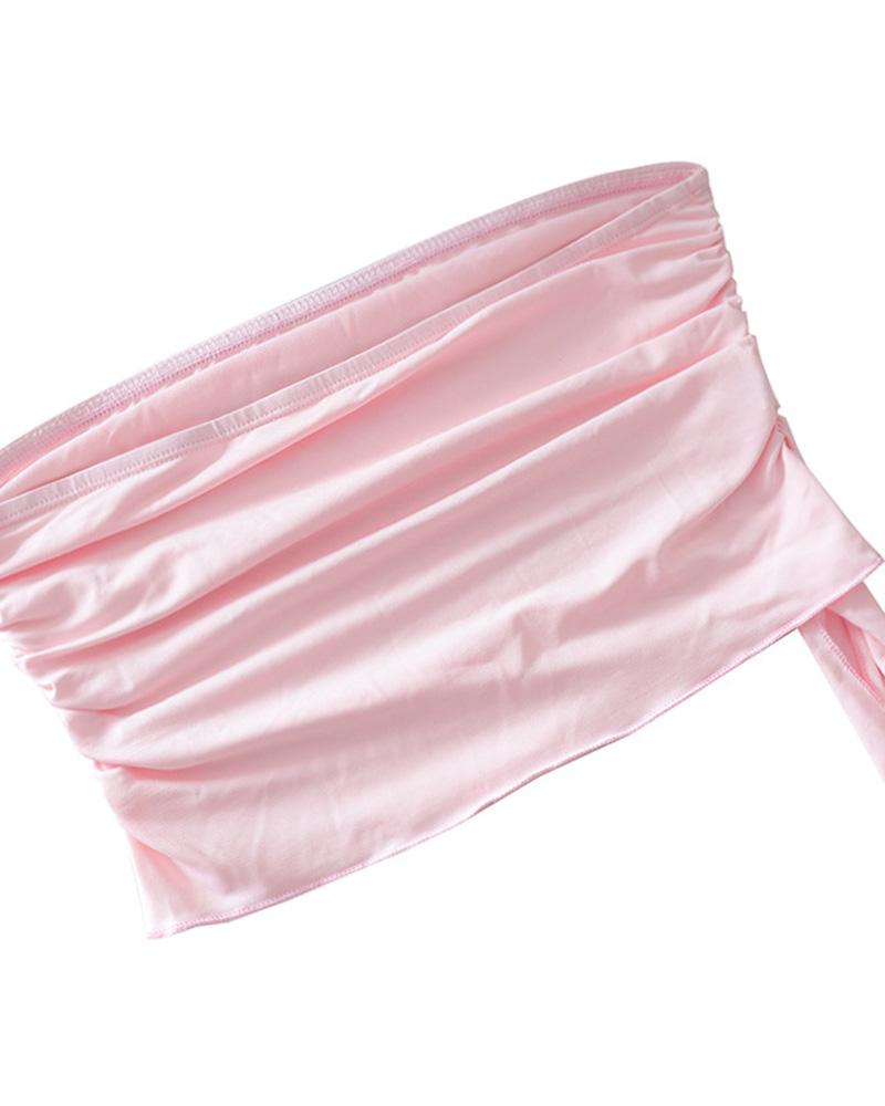 Pinky Ruffled Skirt Coord Set