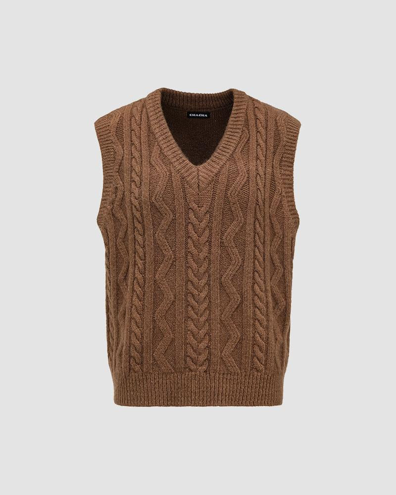 Ocedina Cable Knit Sweater Vest