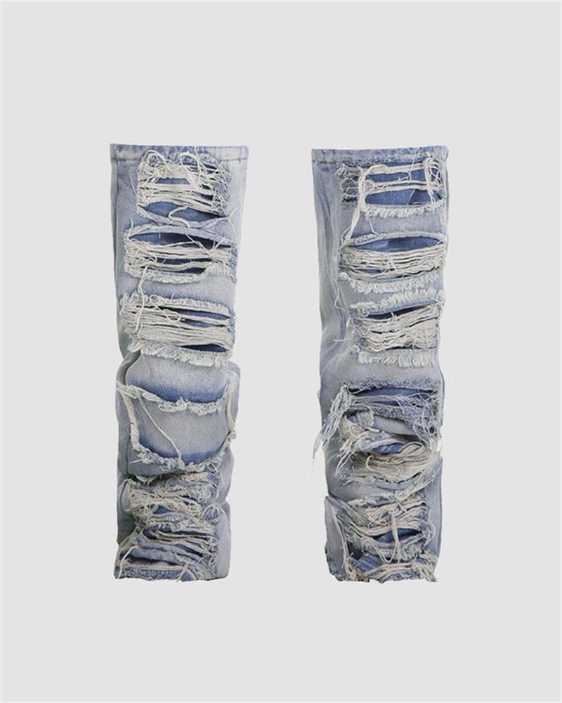 Retro Denim Leg Warmers