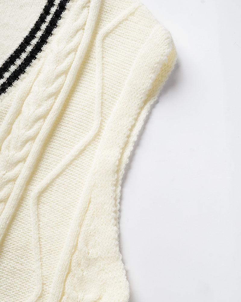 Jenynia Cable Knit Sweater Vest