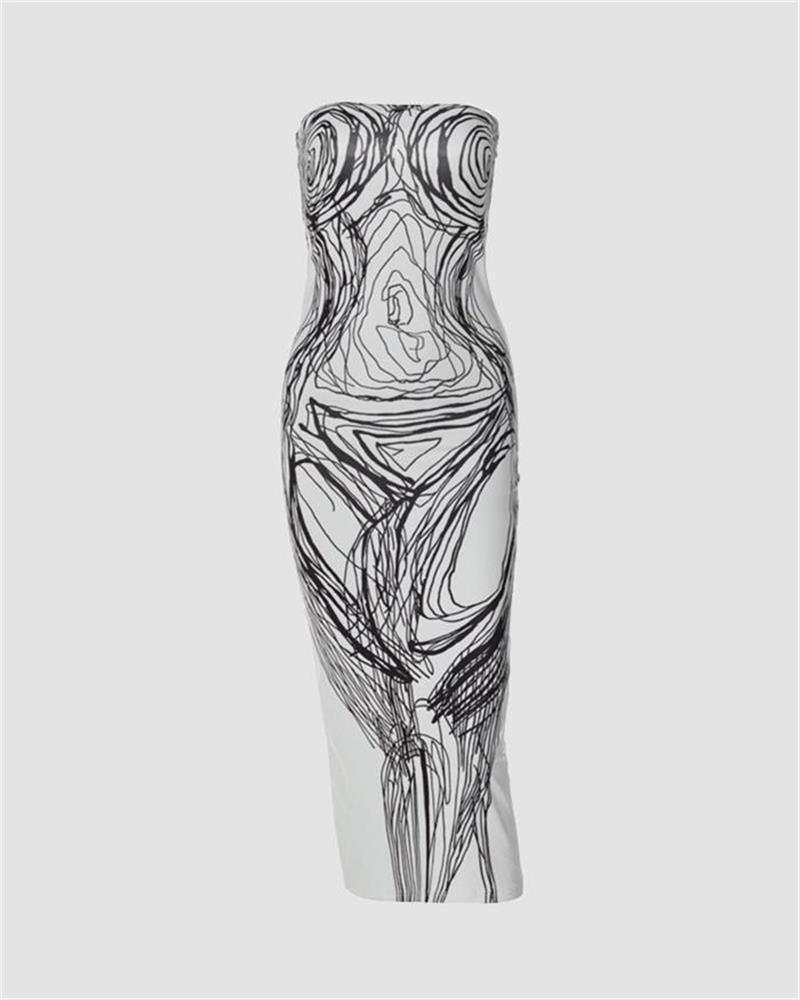 Leah Sketch Tube Dress