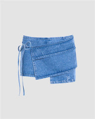 Hectoryna Wrap Denim Skirt