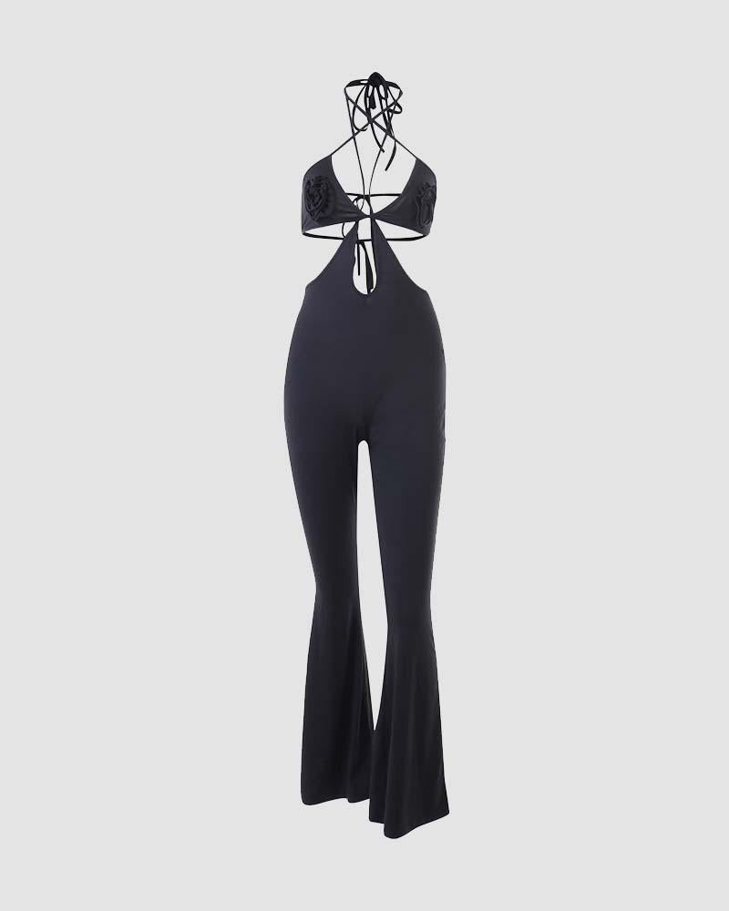 Barbarella Budding Rose Cut Out Jumpsuit