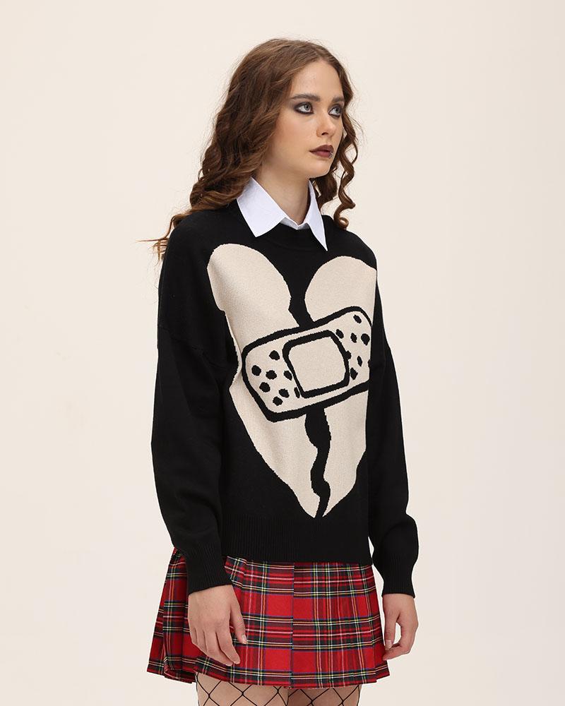 Bandaged Heart Oversized Jumper