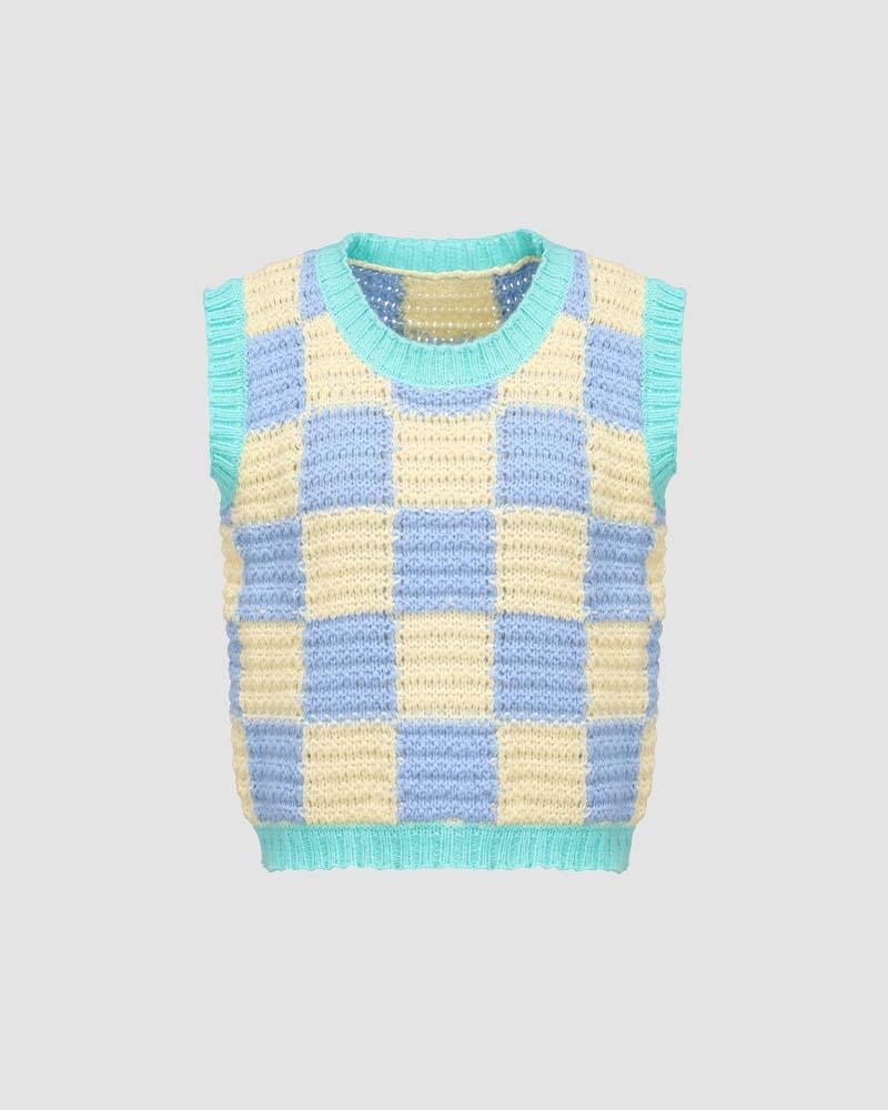 Ichordale Pastel Knit Sweater Vest