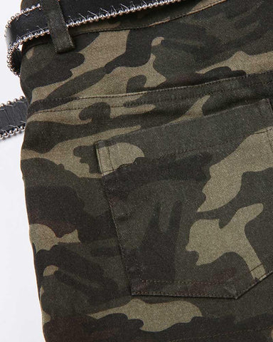 Camouflage Shorts with Belt