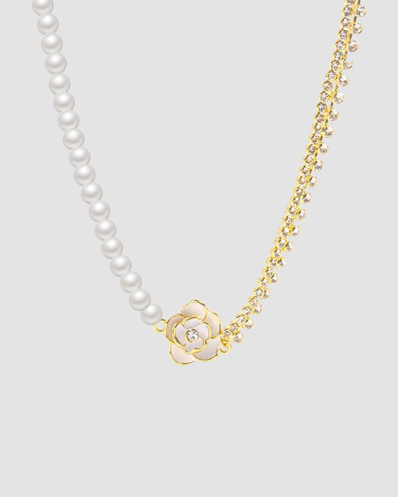 Rose Pearl Chain Necklace