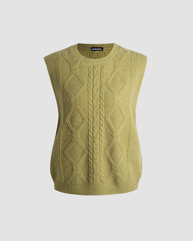 Braeylee Cable Knit Sweater Vest