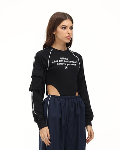 Girls Do Anything High Cut Out Top