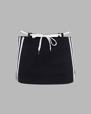 Shoelace Low-waist Short Skirt
