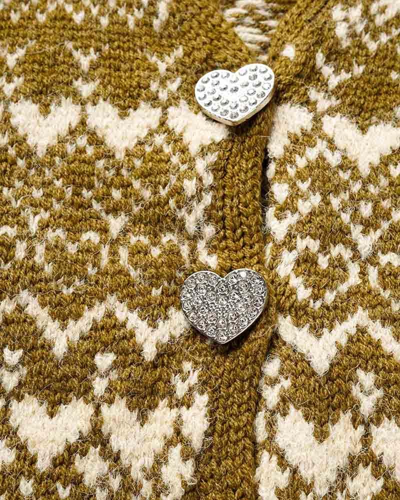 Brownie Heart Open Knit Vest