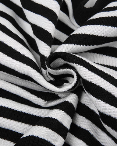 Thoneal Stripe Tie Crop Cardigan