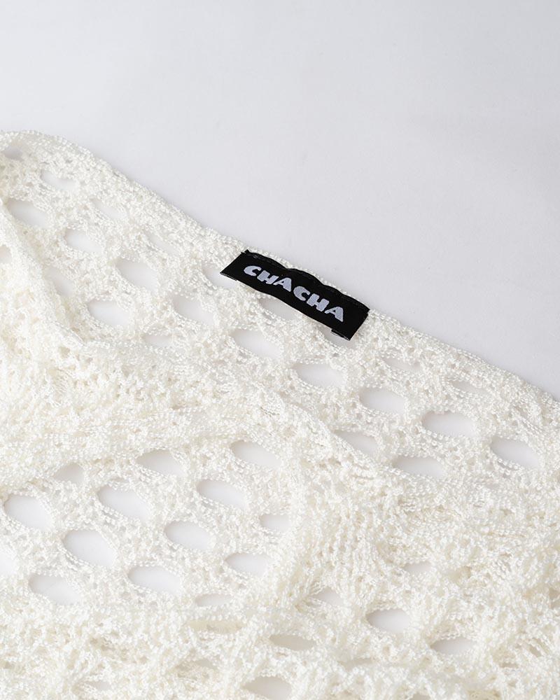 Ivory Knit Eyelet Sweater