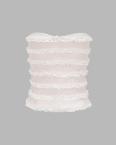 Pollux Ruffle Lace Tube Top