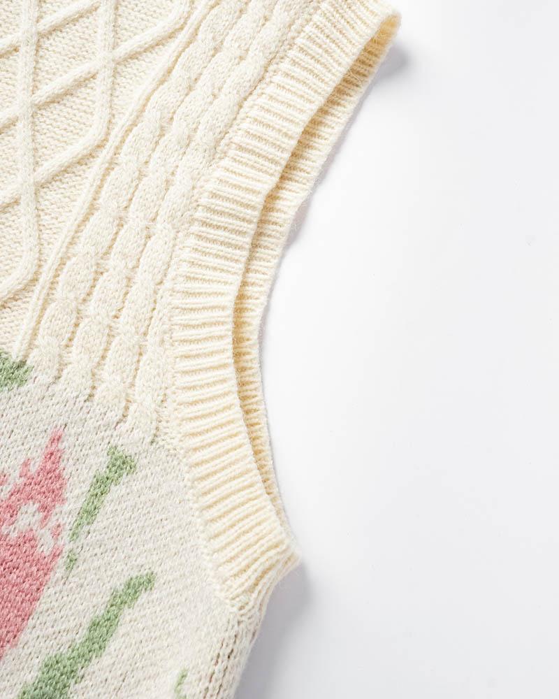 Tulip Portal Cable Knit Sweater Vest