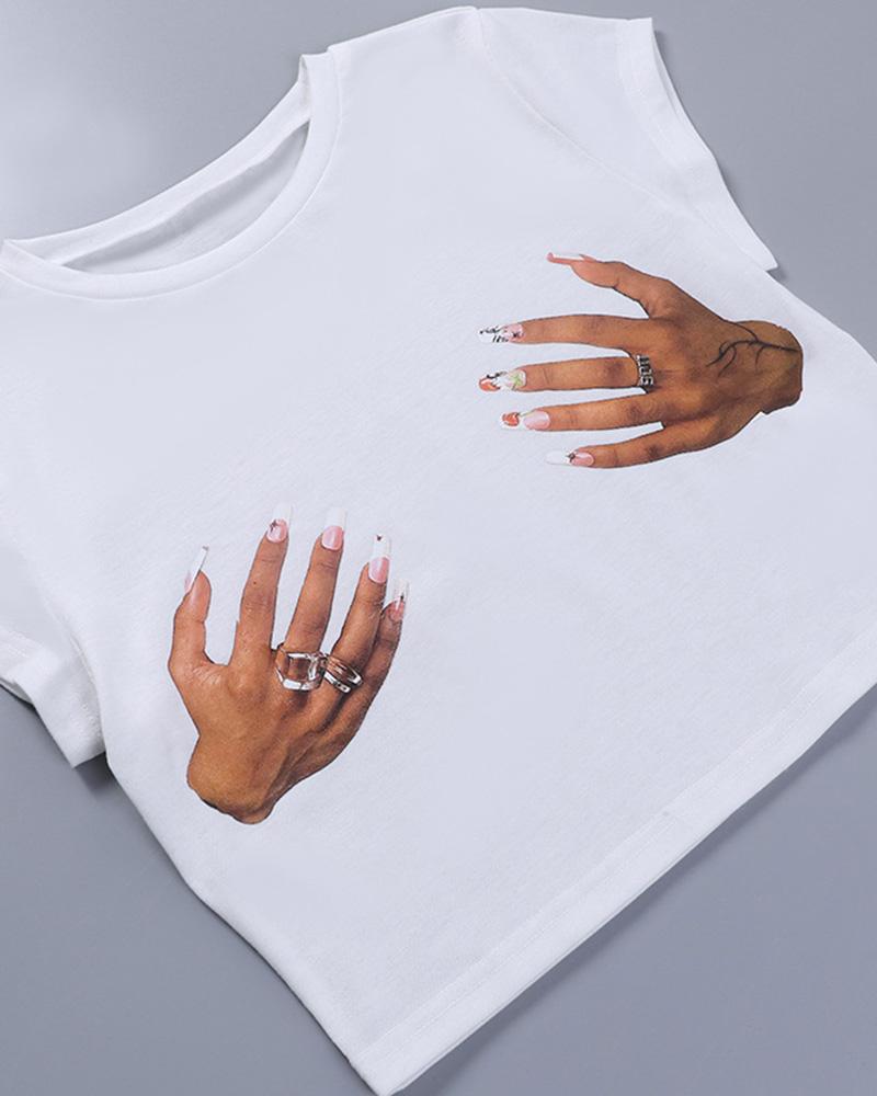 Hands On Me Crop T-Shirt