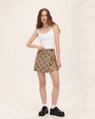 Earthward Plaid Wrap Skirt