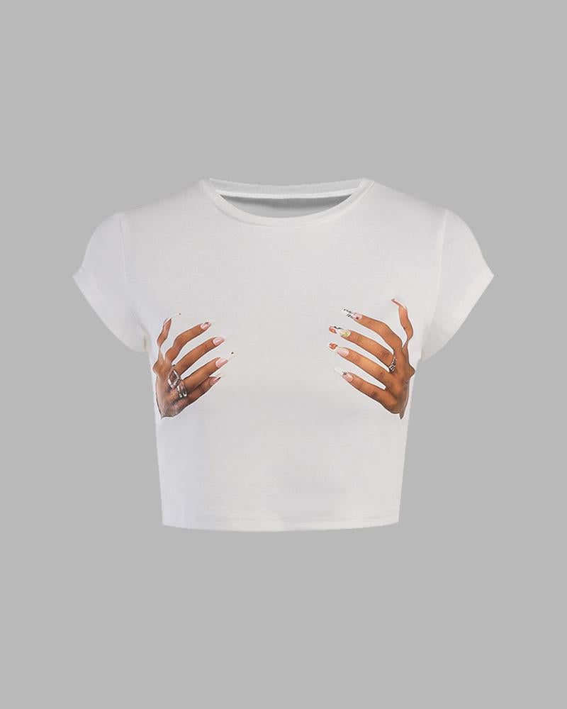 Hands On Me Crop T-Shirt