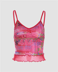 Number 414 Mesh Cami Top