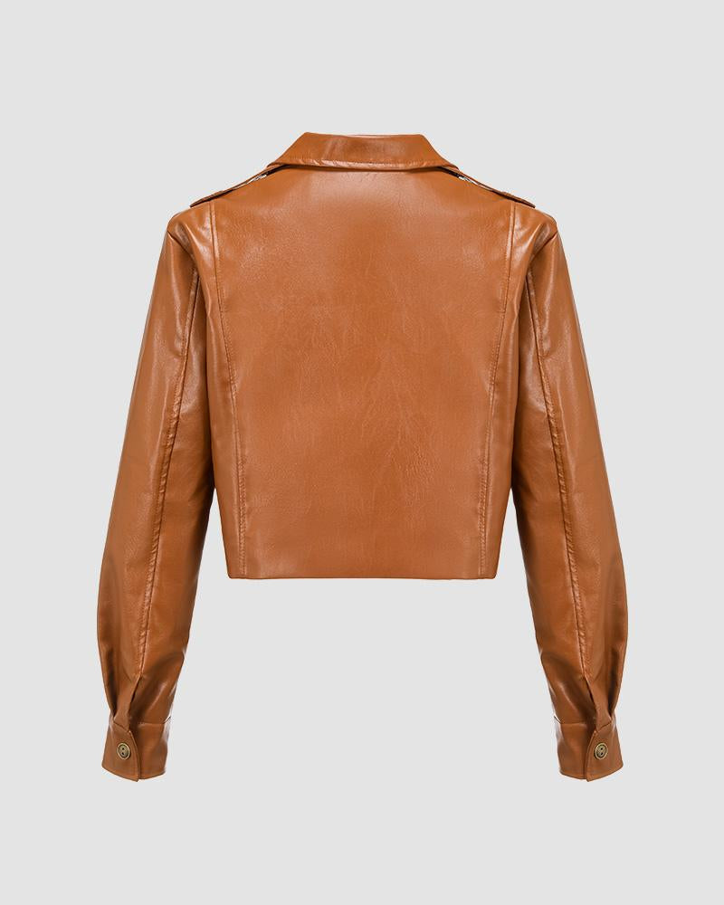 Steamworks Pleather Cropped Jacket