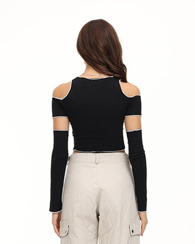 Slyphscope Cut Out Top with Sleeves