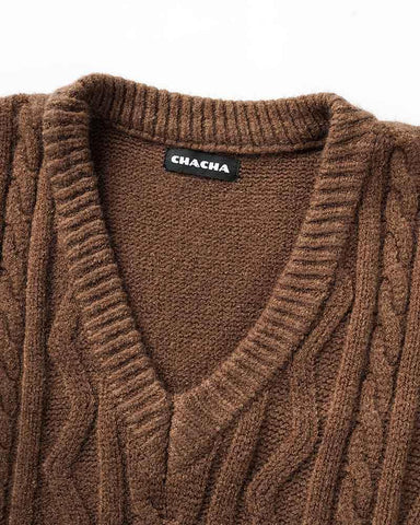Ocedina Cable Knit Sweater Vest