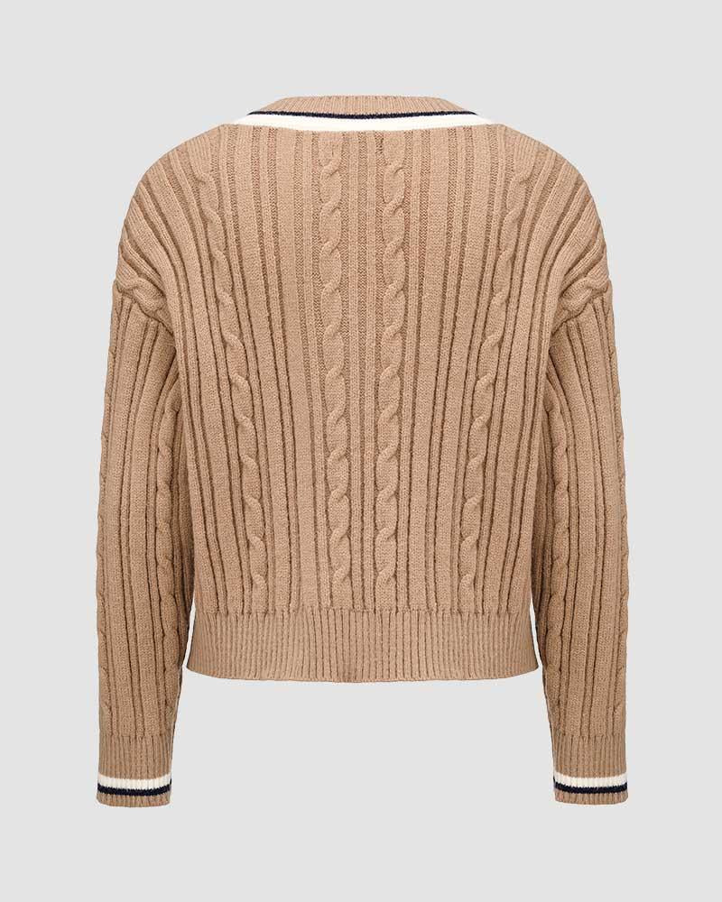 Marilea Ribbed V-Neck Sweater