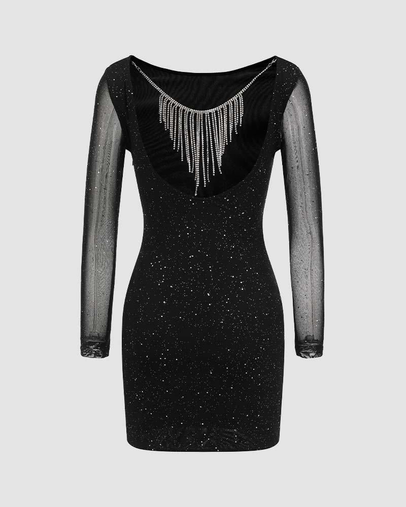 Diva Bejeweled Skater Bodycon Dress