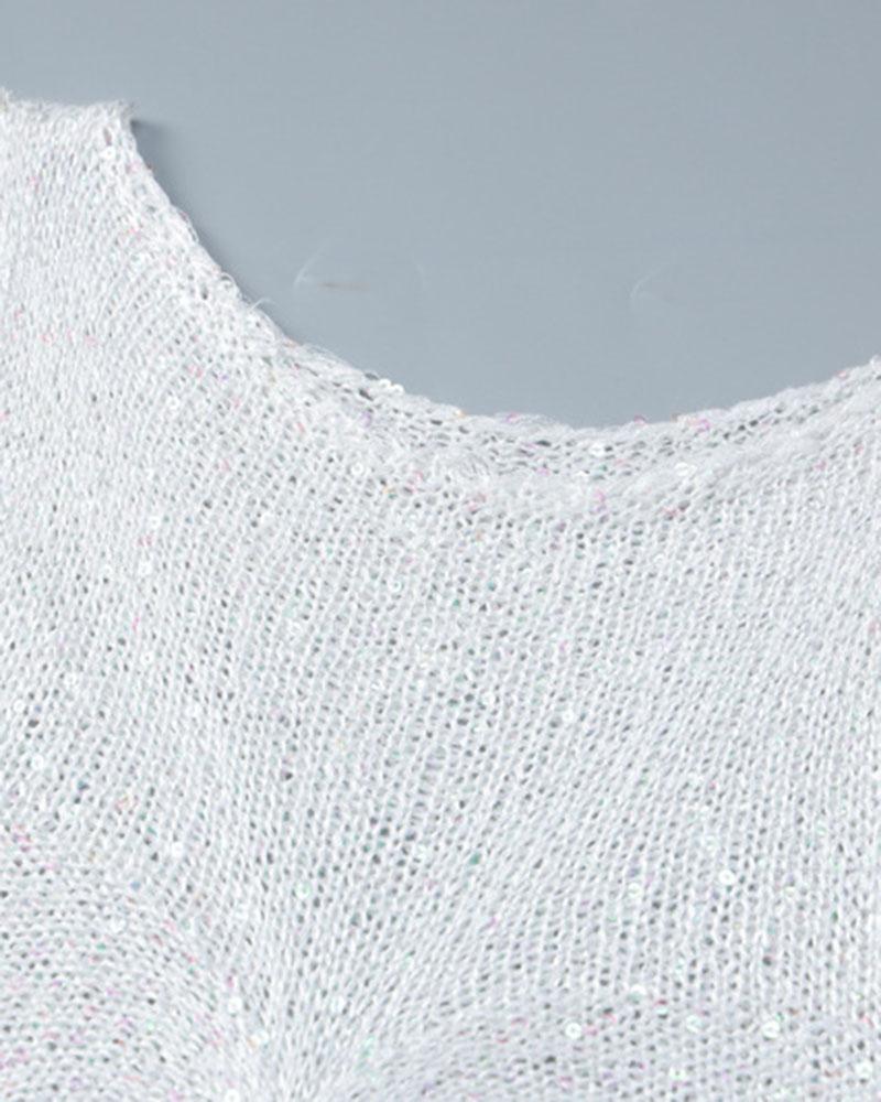 Ursula Sequined Knit Top