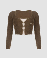 Pollinated Autumn Fuzzy Cardigan