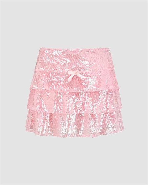 Trifle Ruffled Sequin Skirt