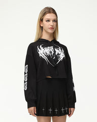 Gothica Wings Cropped Hoodie