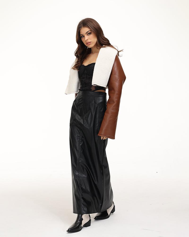 Voyager Chic Pleather Maxi Skirt