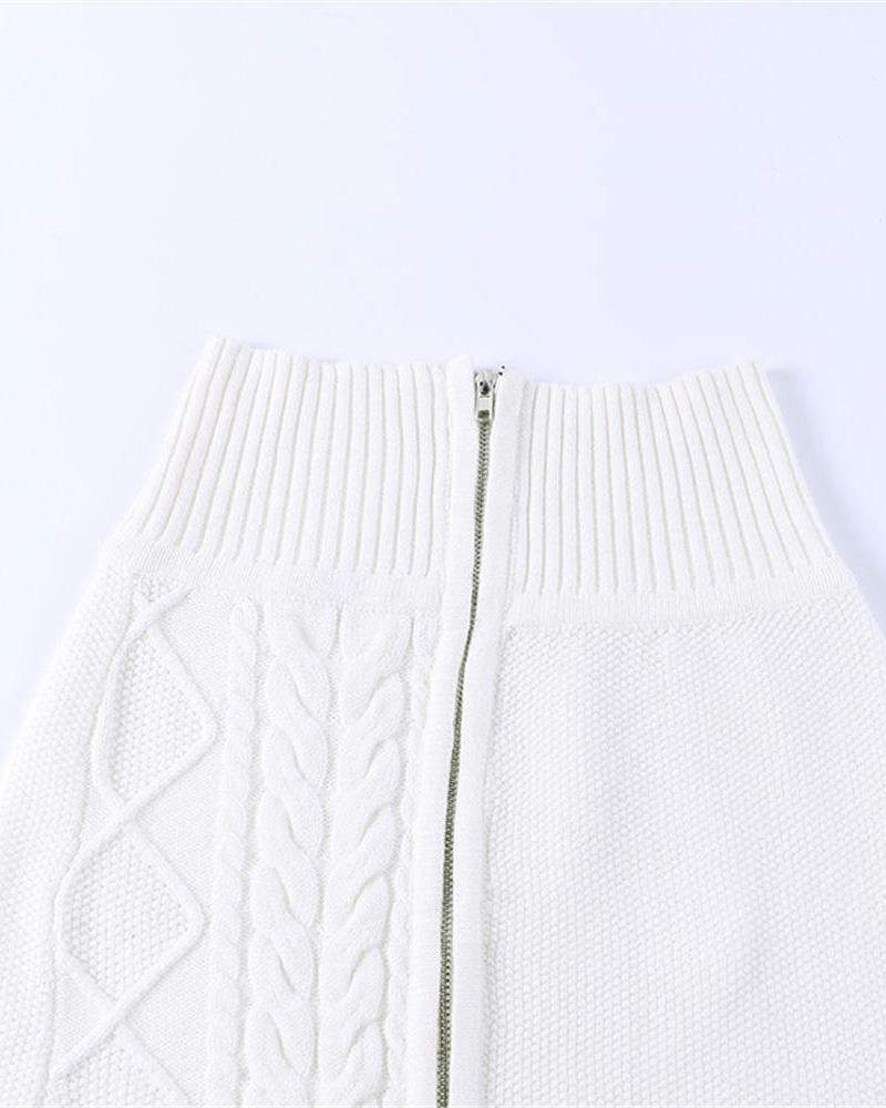 Winterelle Babe Zip Cable Knit Skirt