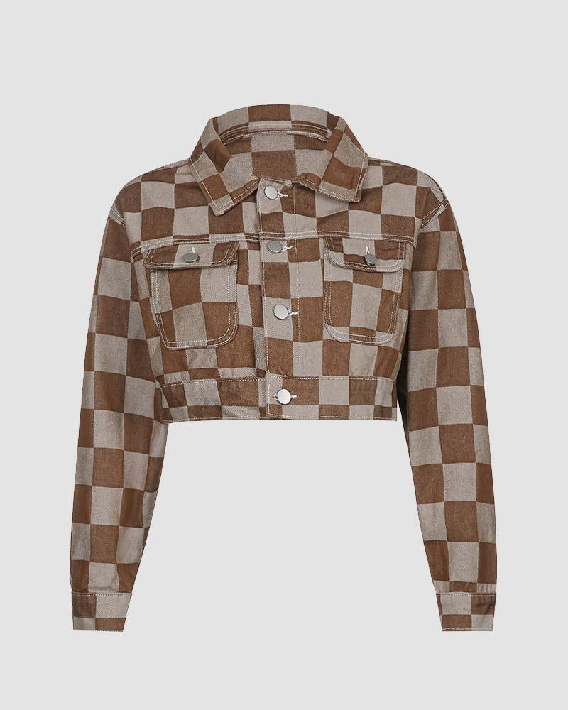 Checkerboard Cuppa Cropped Jacket