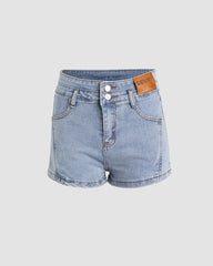 Riveria Mist High Waisted Denim Shorts