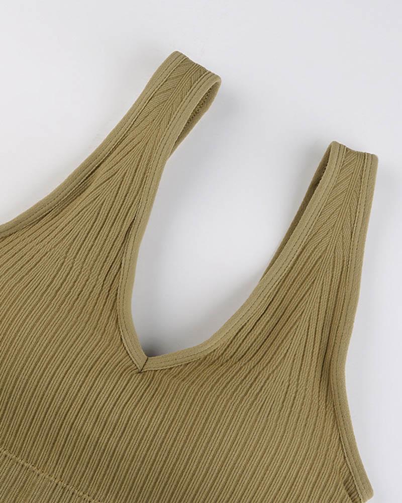 Oxyn Scoop Neck Ribbed Tank Top