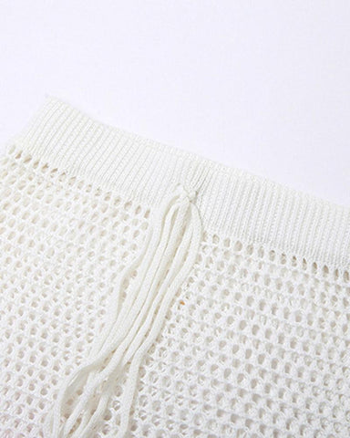 Ibiza Sunrise Crochet Knit Gradient Skirt