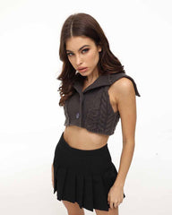 Xenia Ribbed High Neck Vest