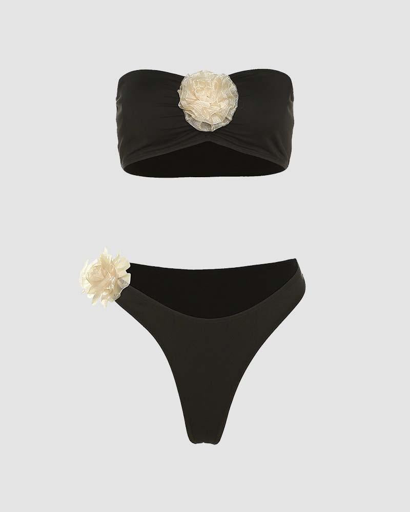 Edmonda 3D Rose Bandeau Bikini