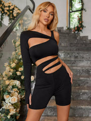 One Sleeve Cut Out Jumpsuit