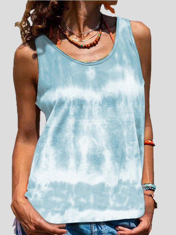 Tie-Dye Print Sleeveless Tank Top